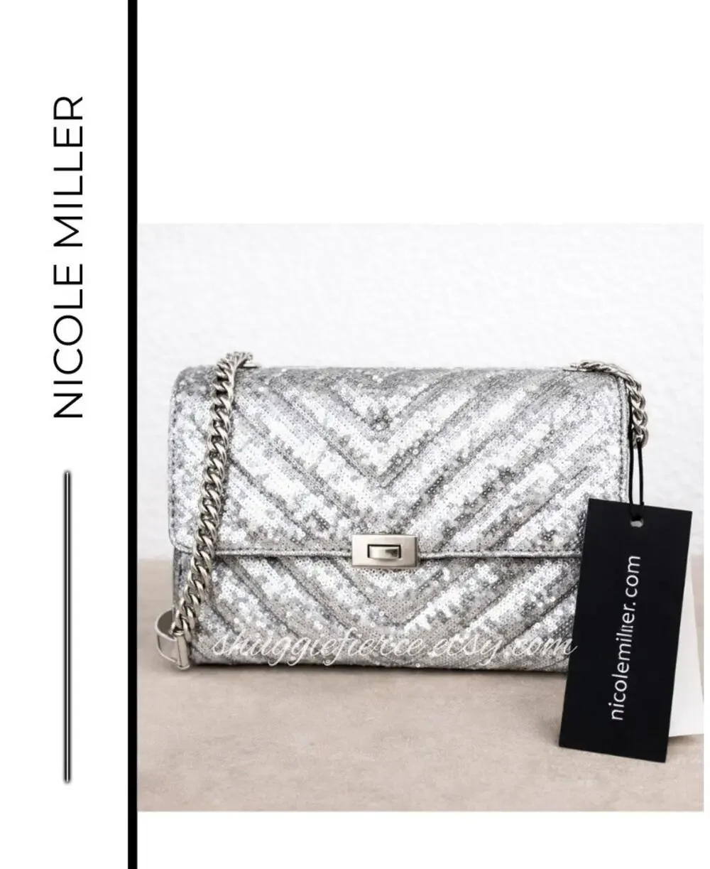 MSRP: $50 | ✨ Nicole Miller Sequin Chain Strap Crossbody Bag – NWT ✨QUICK SHIP